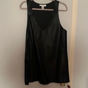 Black Faux Leather Tank Top